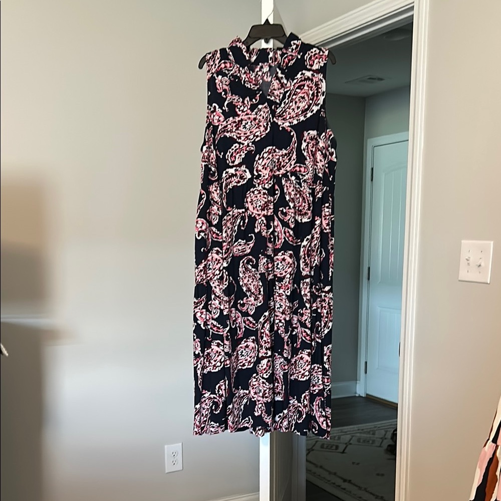 Crown & Ivy Pink Long Sleeve Mock Neck Sundress